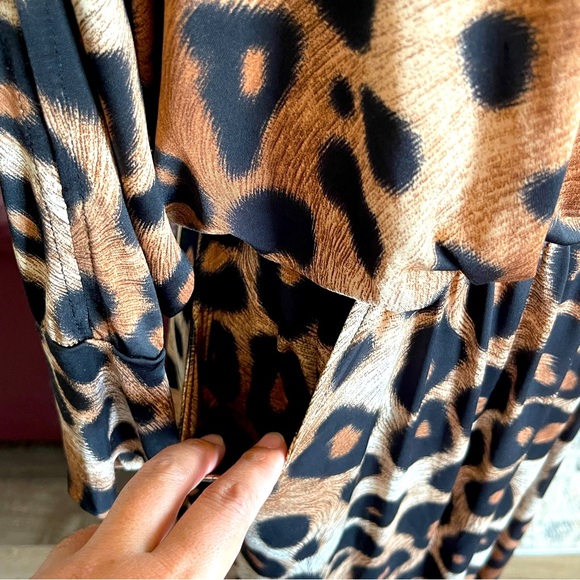 Beautiful Netsi Fashion Leopard Print Maxi Dress Size Large - Picture 3 of 11